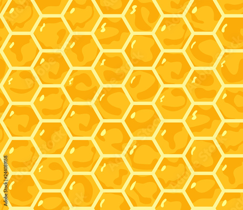 Vector. Seamless pattern photo realistic honeycomb. Layers good separated.