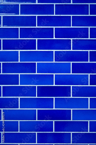 Blue tiles on a London building
