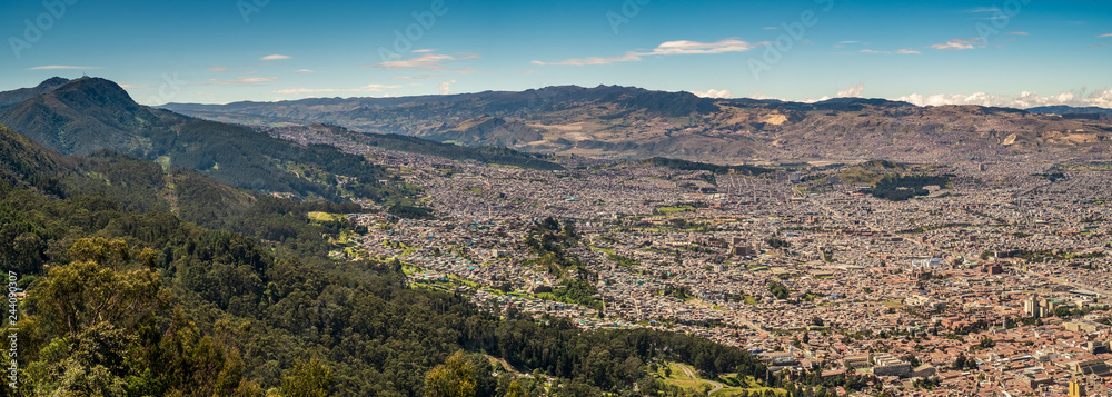 South side of the city of Bogota, Colombia. Viewed from Monserrate.