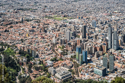 Downtown of the city of Bogota, Colombia. Viewed from Monserrate. photo