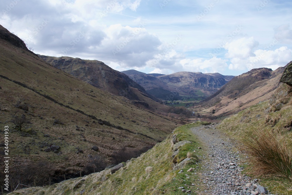Stone footpath around side of a valley in the English Lake Distrit (Cumbria) Stone footpath around side of a valley in the English Lake Distrit (Cumbria)