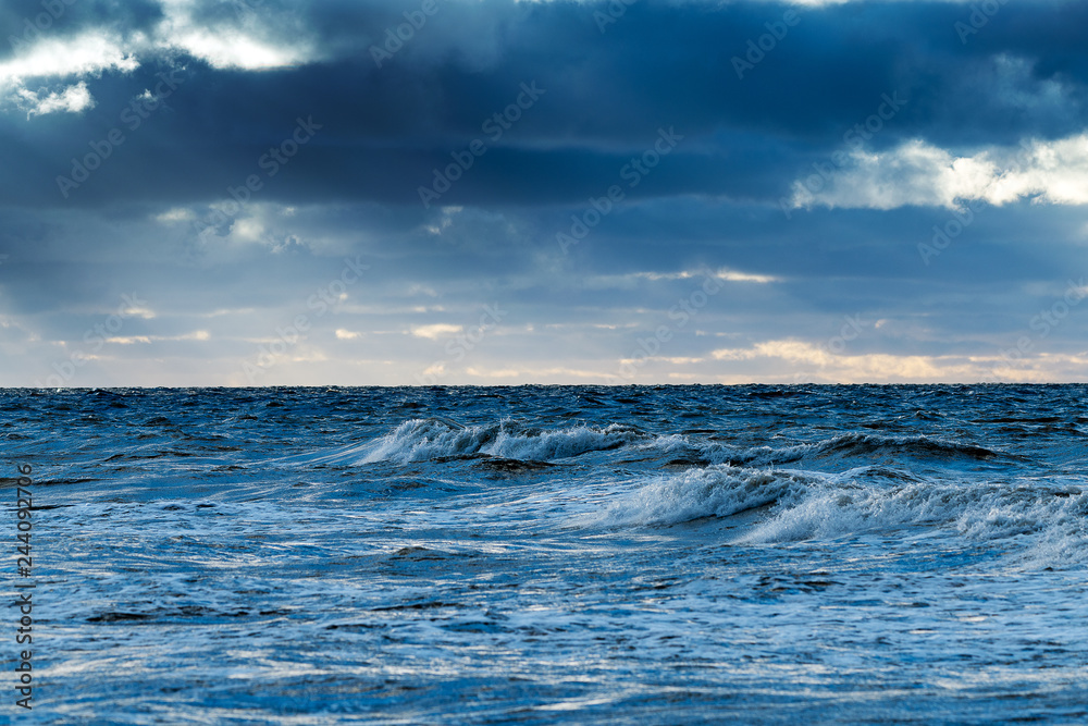 Stormy Baltic sea, Liepaja, Latvia.
