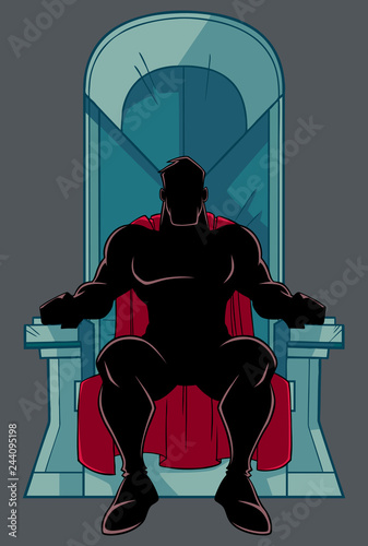 Superhero on Throne Silhouette
