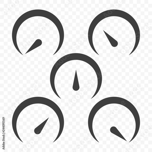 Set of speed scale icons. Vector on transparent background