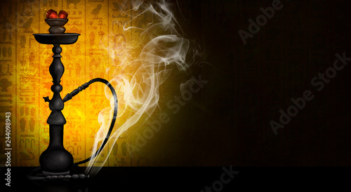 Hookah with coals, black on...