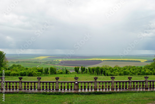 Landscape with cultivated fields in Western Ukraine