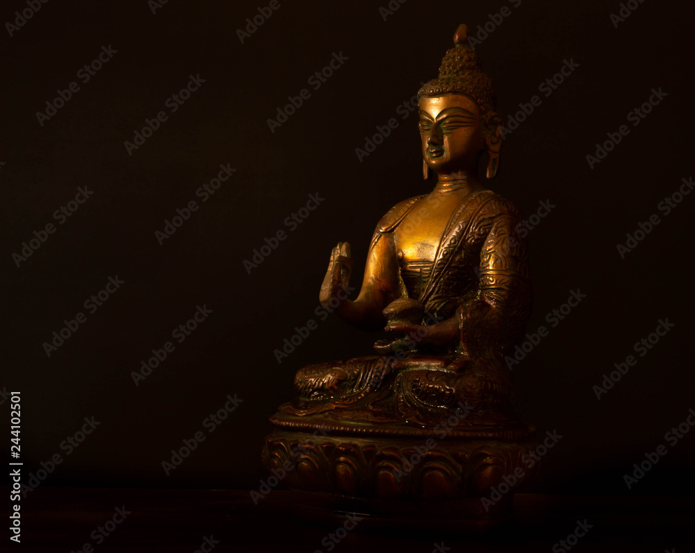 Antique Buddha metal statue