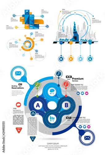 Business infographic elements data visualization vector design