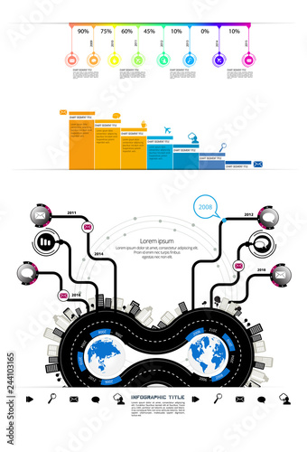 Business infographic elements data visualization vector design