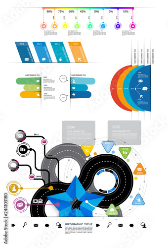 Business infographic elements data visualization vector design