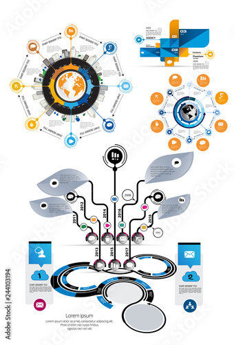 Business infographic elements data visualization vector design