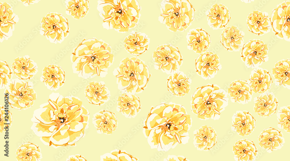 Pastel Floral Seamless Pattern, Roses, Peony.