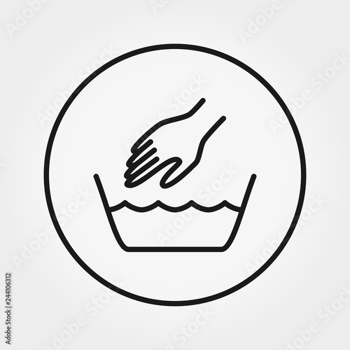 Handwash symbol. Icon. Vector. Editable Thin line.
