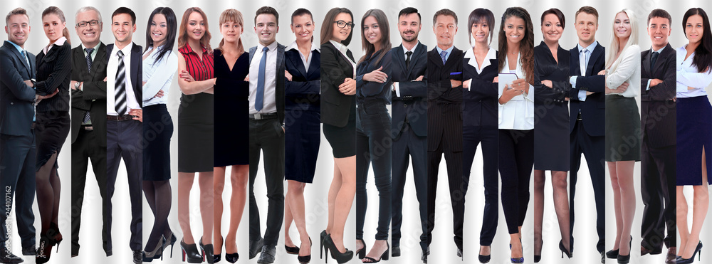 panoramic collage of a large and successful business team panoramic collage of a large and successful business team