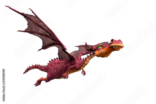 red dragon cartoon in a white background
