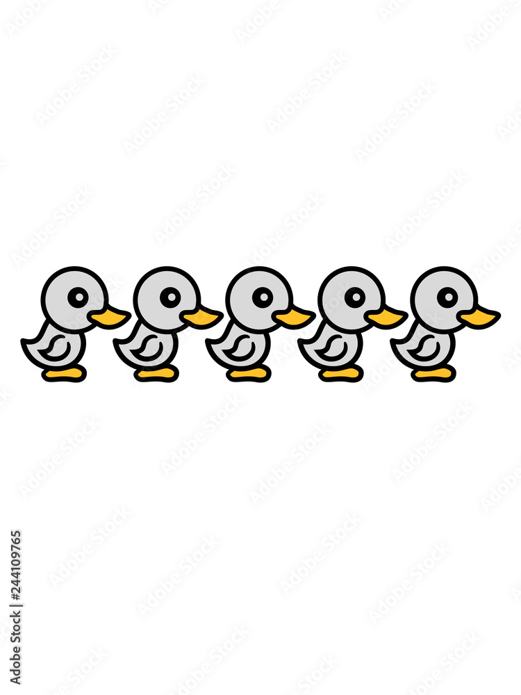 viele küken freunde team crew party chicks huhn baby vogel kleines kind süß niedlich comic cartoon clipart ente design