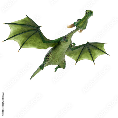 green dragon cartoon in a white background © DM7