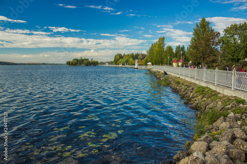 Wallpaper Mural spring park outdoor scenic waterfront landscaping beautiful place for promenade with view on small island Torontodigital.ca