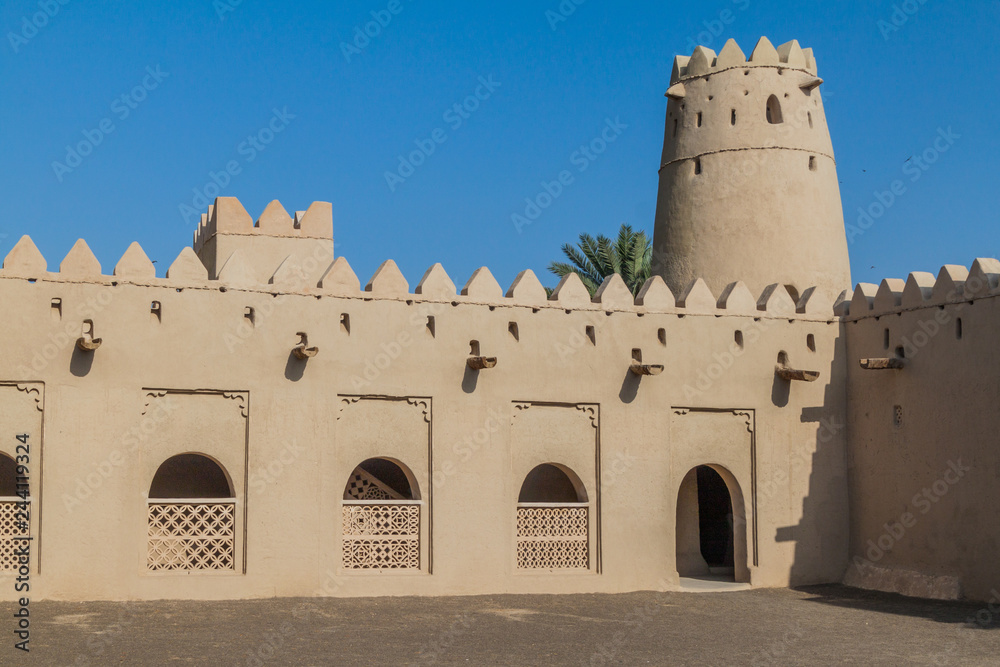 Walls of Al Jahili Fort in Al Ain, United Arab Emirates