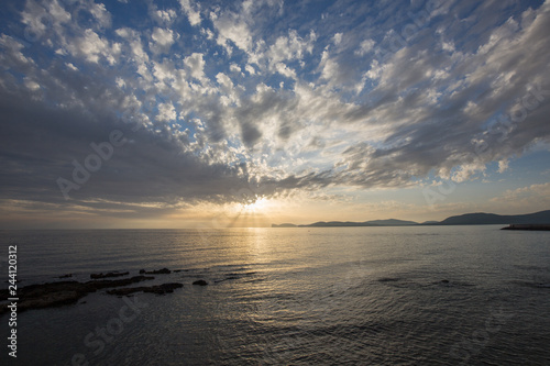 Sunset at the beach of Alghero  Italy