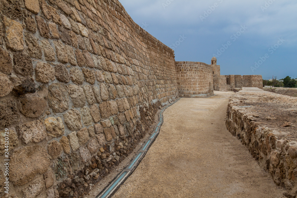 Inner walls of Bahrain Fort (Qal'at al-Bahrain) in Bahrain