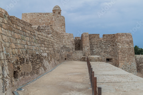 Fortification walls of Bahrain Fort (Qal'at al-Bahrain) in Bahrain