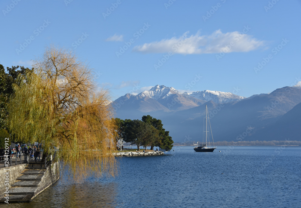 View of the mountains from Locarnos lakeside, Switzerland