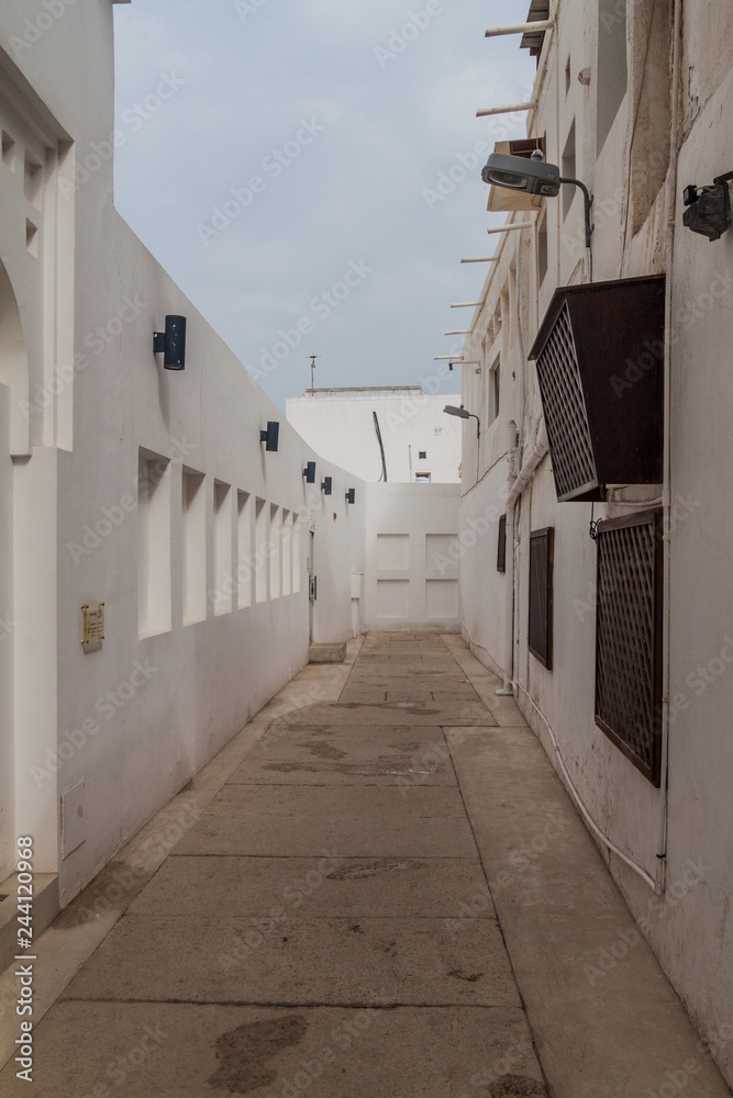 Narrow alley in Muharraq, Bahrain