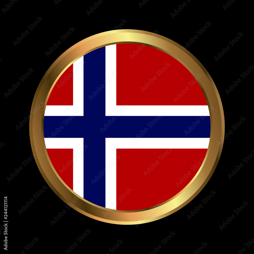 Obraz premium Flag of Norway. Brush painted Flag of Norway. Hand drawn style illustration with a grunge effect and watercolor. Flag of Norway with grunge texture. Vector illustration