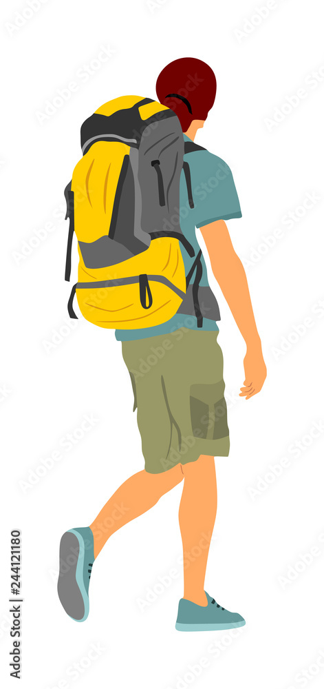 Passenger man with backpack walking to airport vector illustration. Traveler boy with luggage go home, carry baggage. Tourist with heavy bag cargo load waiting taxi to holiday. Refugee migration. Passenger man with backpack walking to airport vector illustration. Traveler boy with luggage go home, carry baggage. Tourist with heavy bag cargo load waiting taxi to holiday. Refugee migration.