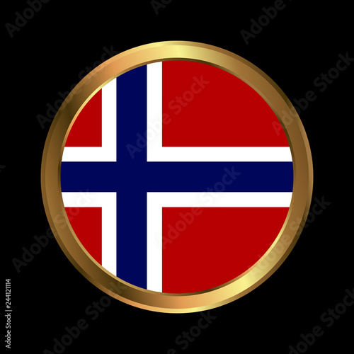 Flag of Norway. Brush painted Flag of Norway. Hand drawn style illustration with a grunge effect and watercolor. Flag of Norway with grunge texture. Vector illustration