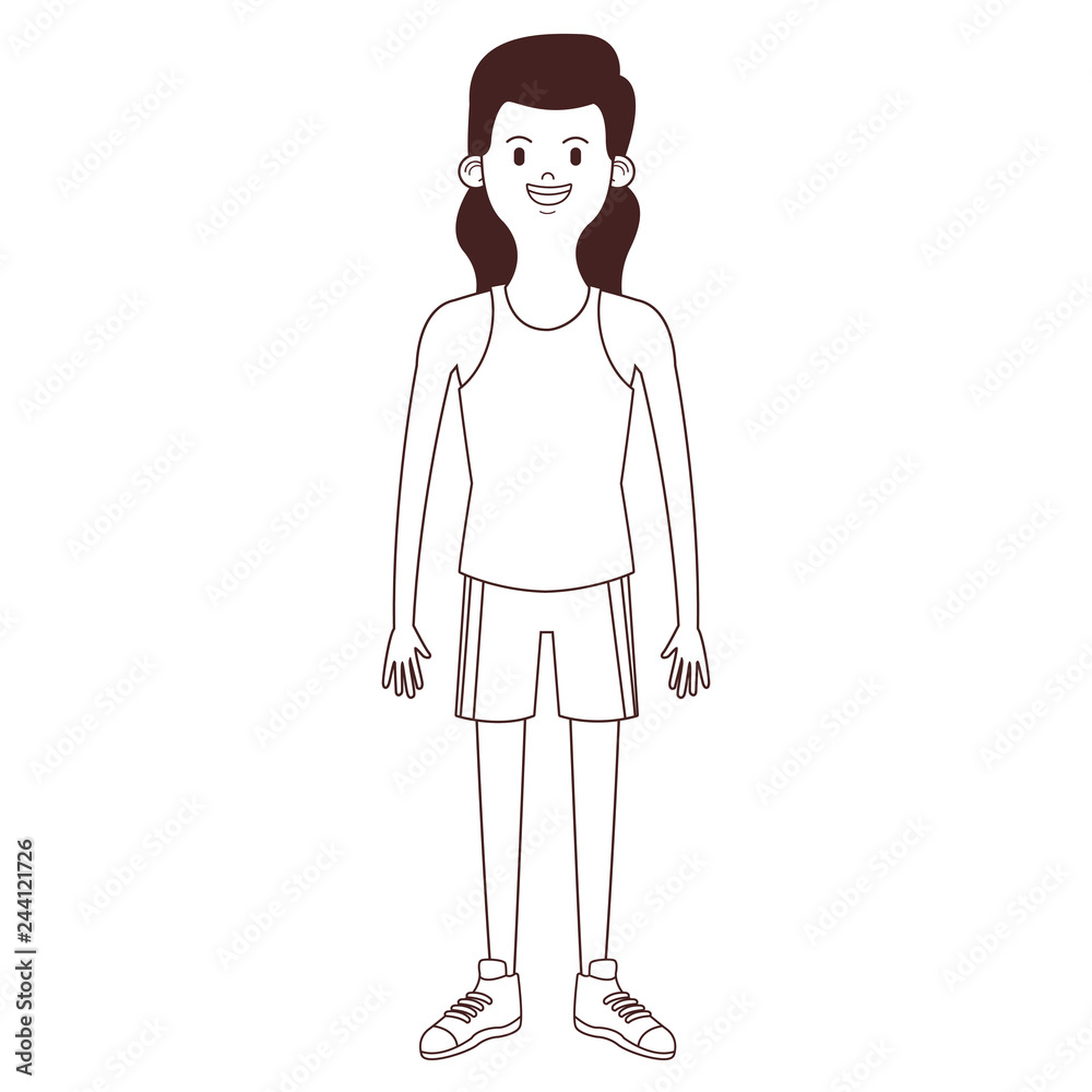young woman body cartoon