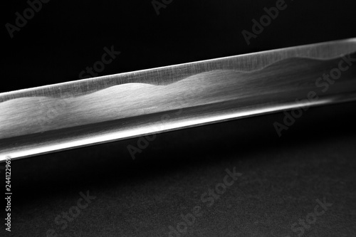 sharp blade of a japanese katana sword