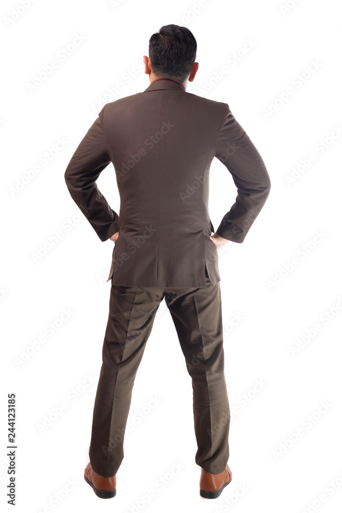 Rear View of of businessman. Full Body Portrait Isolated on White Rear View of of businessman. Full Body Portrait Isolated on White