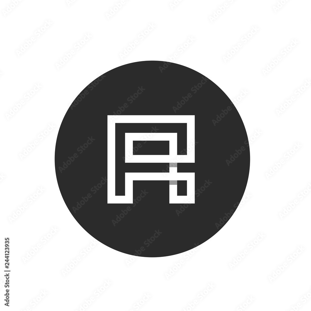 Letter R Icon, Circle Shape With Alphabet R, Monoline Logo Vector Letter R Icon, Circle Shape With Alphabet R, Monoline Logo Vector