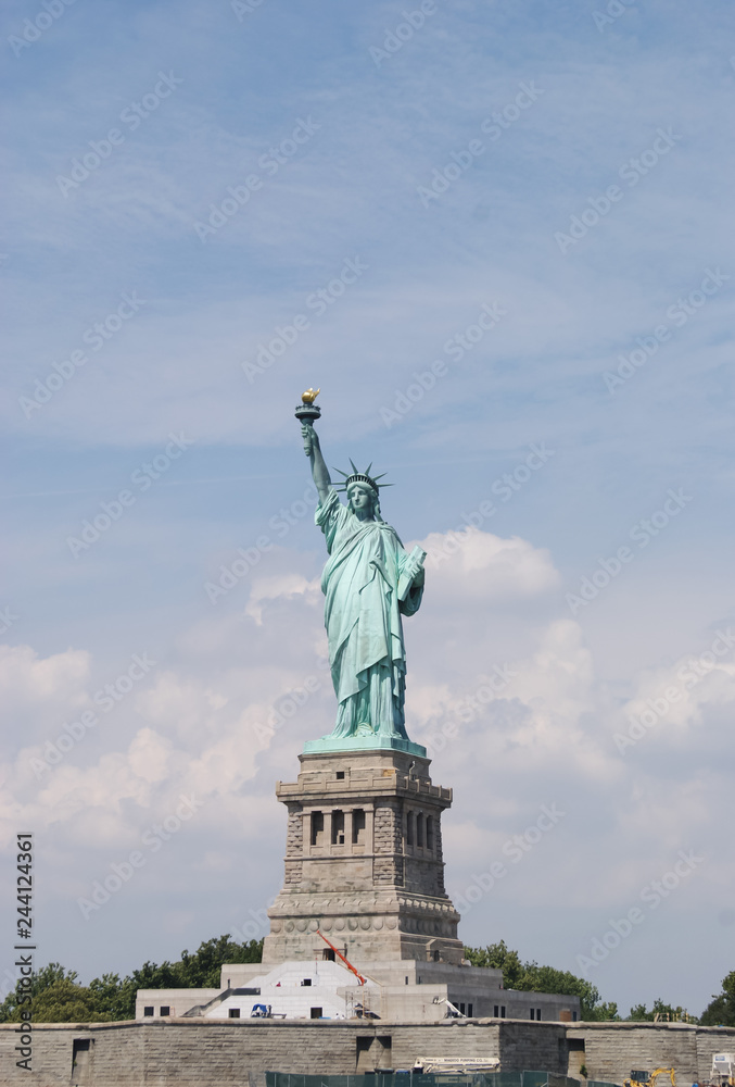 Fototapeta premium Repairs Statue of Liberty. Repair works Statue of Liberty