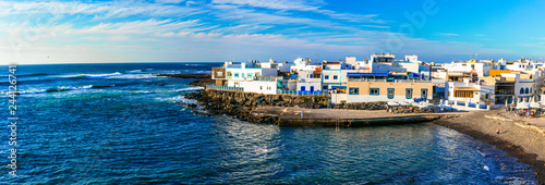 Scenic colorful traditional villages of Fuerteventura - El Cotillo. Canary islands photo