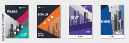Set of abstract cover design. Annual report, pamphlet, presentation, brochure. Front page, book cover layout design. Cover design template.