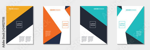 Set of abstract cover design. Annual report, pamphlet, presentation, brochure. Front page, book cover layout design. Cover design template.