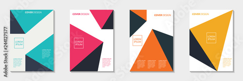 Set of abstract cover design. Annual report, pamphlet, presentation, brochure. Front page, book cover layout design. Cover design template.