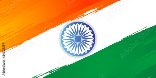 indian republic day 26 january 1950, brush design india flag