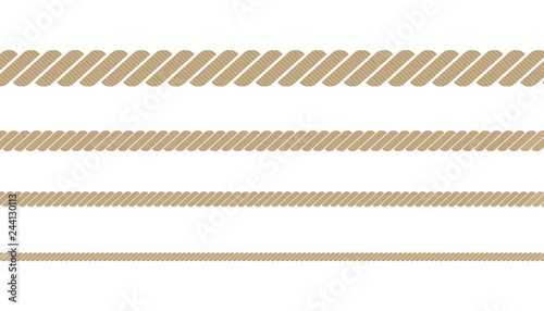 Nautical twisted rope, set 4 sizes