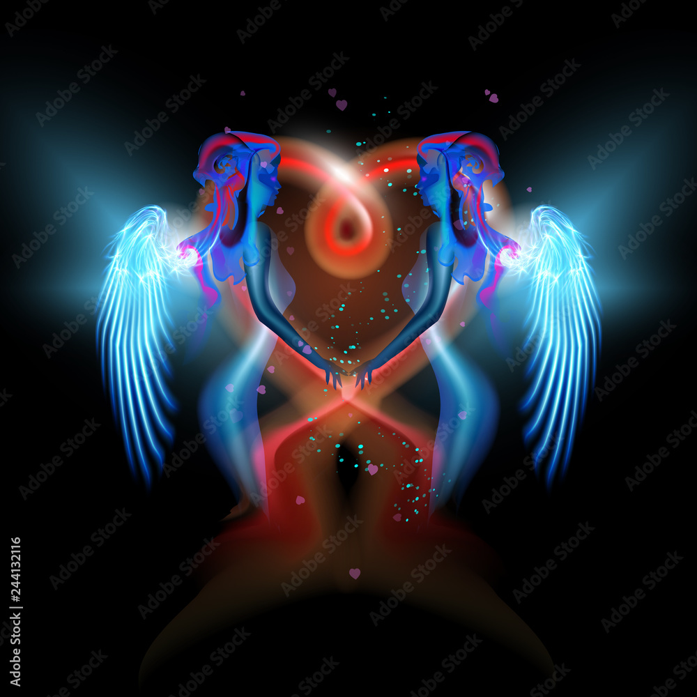 Fantasy Art Angels And Demons Love