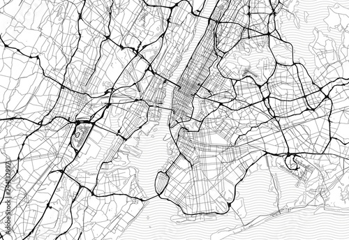 Area map of New York City, United States