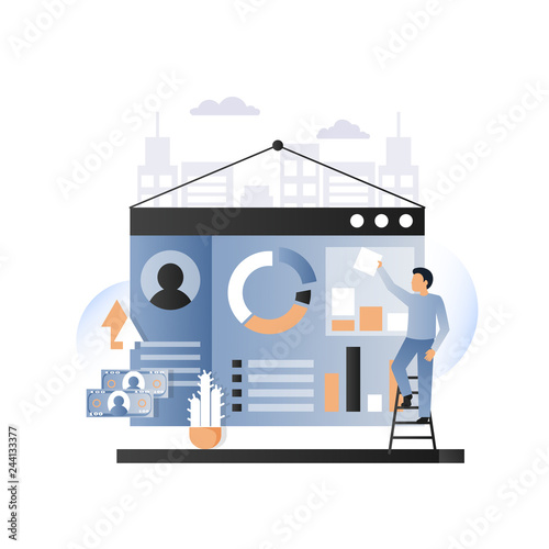 Web site development services concept vector illustration
