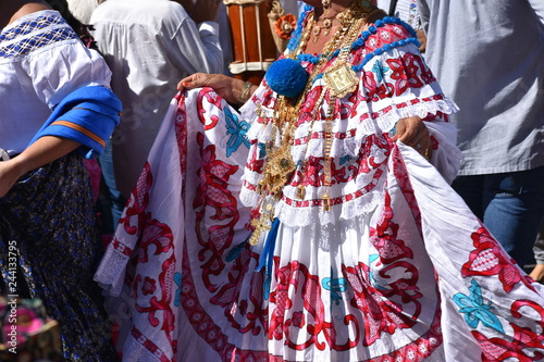 closeup panamenian women dress