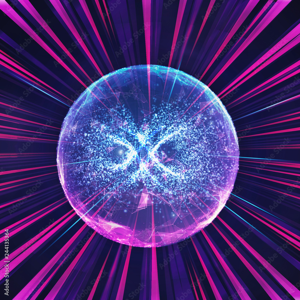 Abstract Colorful Infinity Energy Ball In A Multicolored Beams Of Light  Stock Illustration | Adobe Stock