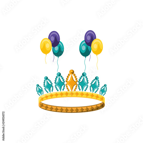 crown queen with balloons helium