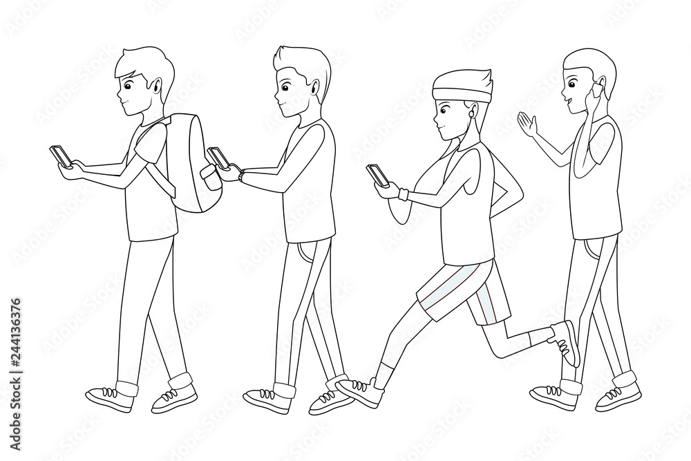 young men cartoon young men cartoon