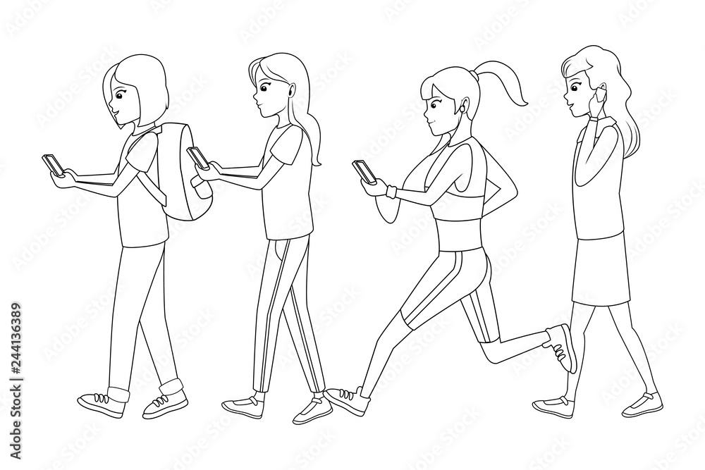 young women cartoon